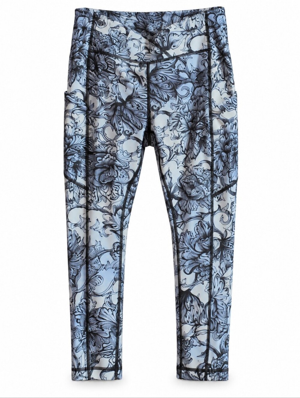 Lululemon Speed Up Tight 28” Women’s Size 8 Blue Black Floral Running Leggings